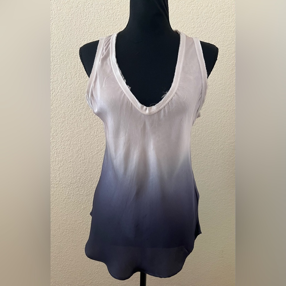 On the Road Lavender & Blue Silky Ombré Tank Top Size Medium